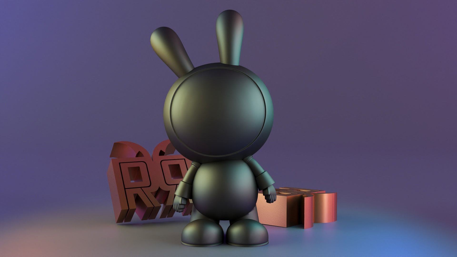 cute bunny astronaut 3D print model_3
