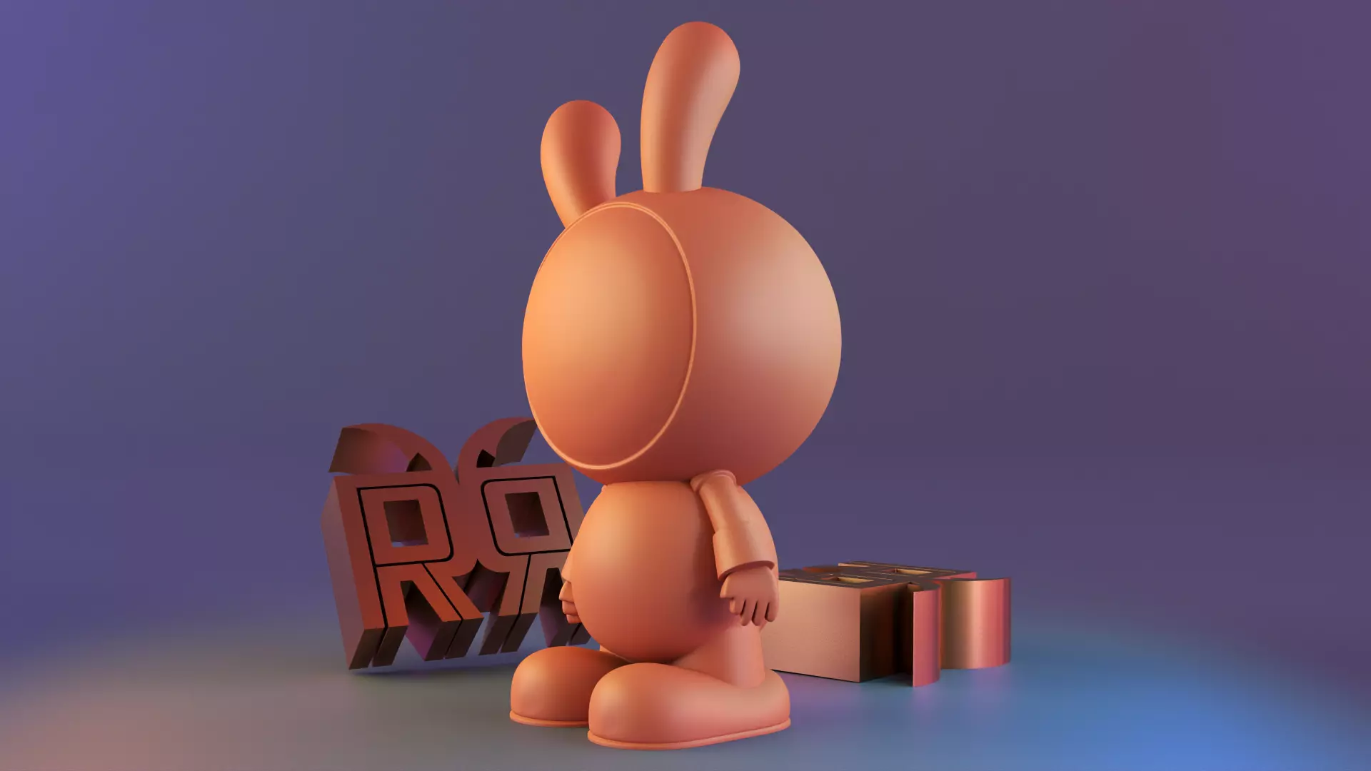 cute bunny astronaut 3D print model_0