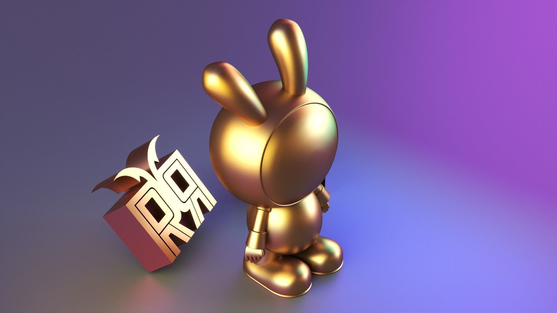 cute bunny astronaut 3D print model_1