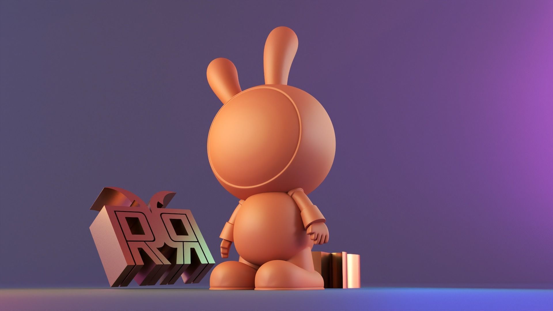 cute bunny astronaut 3D print model_11