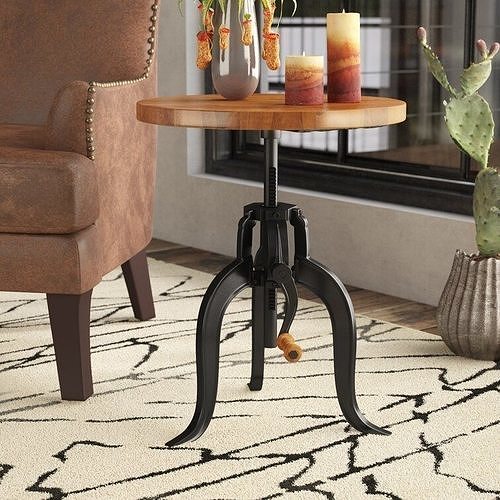 Neche Solid Wood Top End Table 3D model