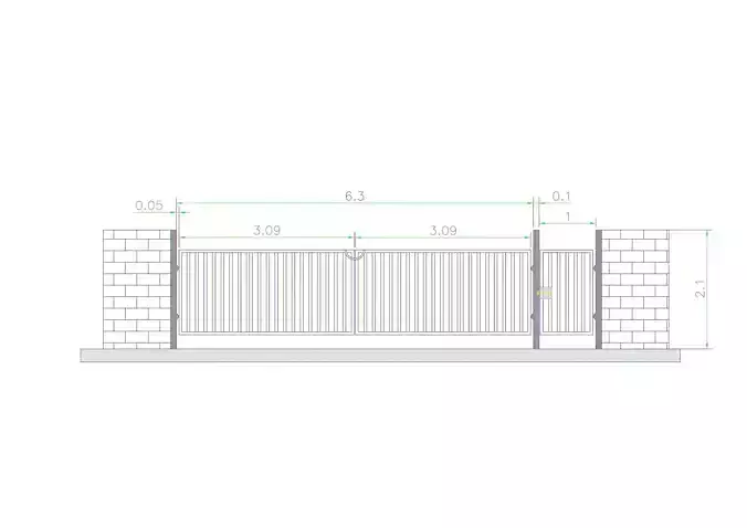  Industrial Gate Entry Autocad Drawing With Architectural Detail