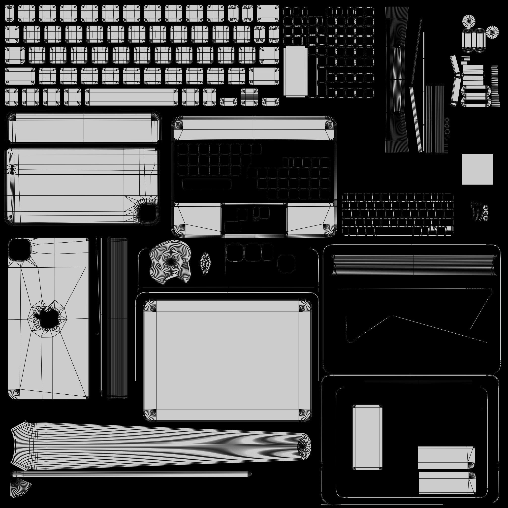 Apple iPad Air 2024 in Blue full Collection  3D model_15