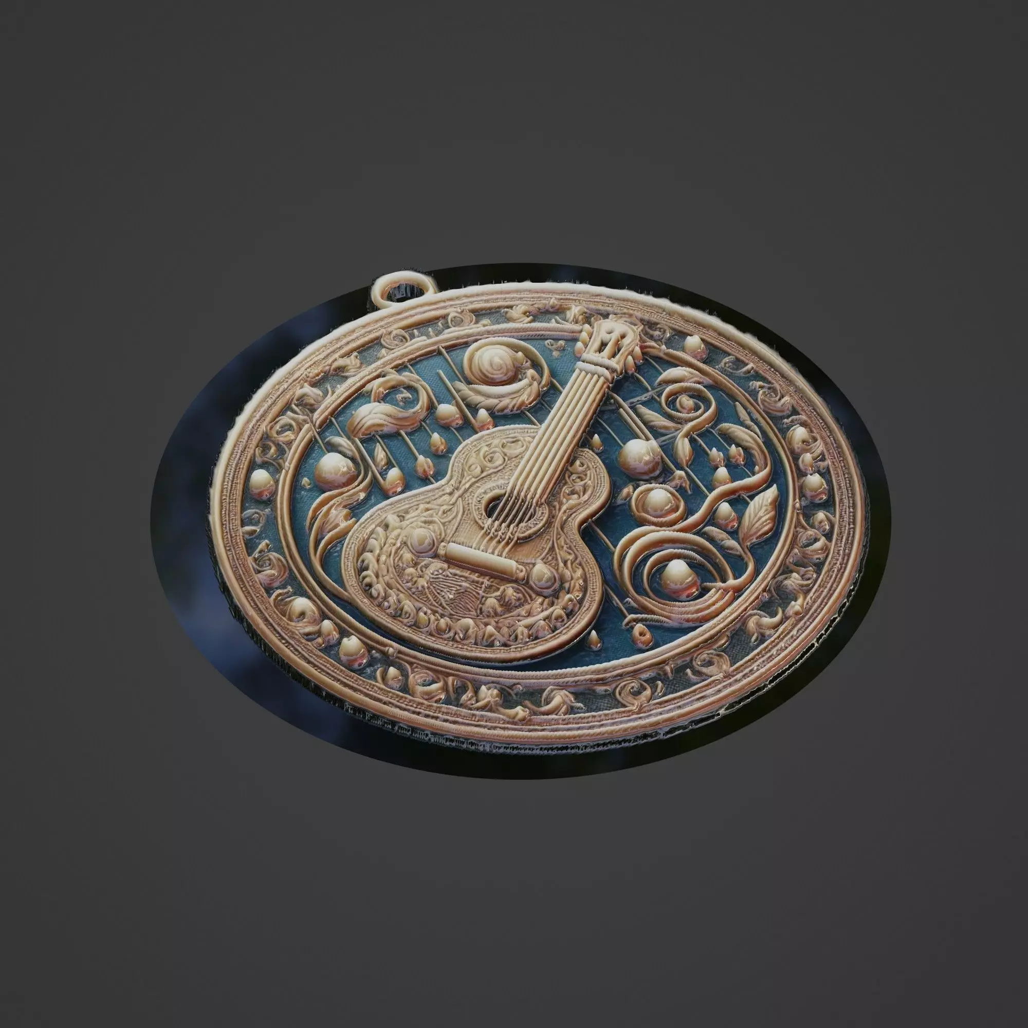 Musical Instrument Medallion 3D print model_0