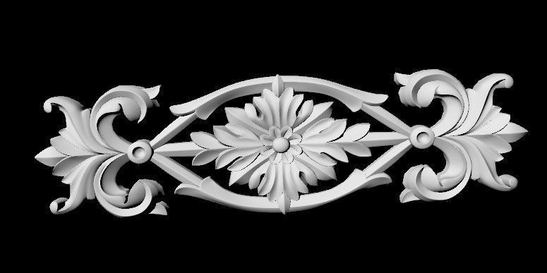 Central decor ornament for furniture 3D model_3