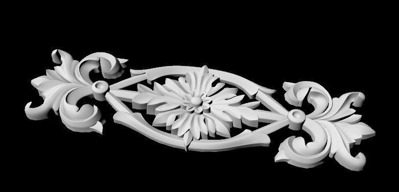 Central decor ornament for furniture 3D model_2