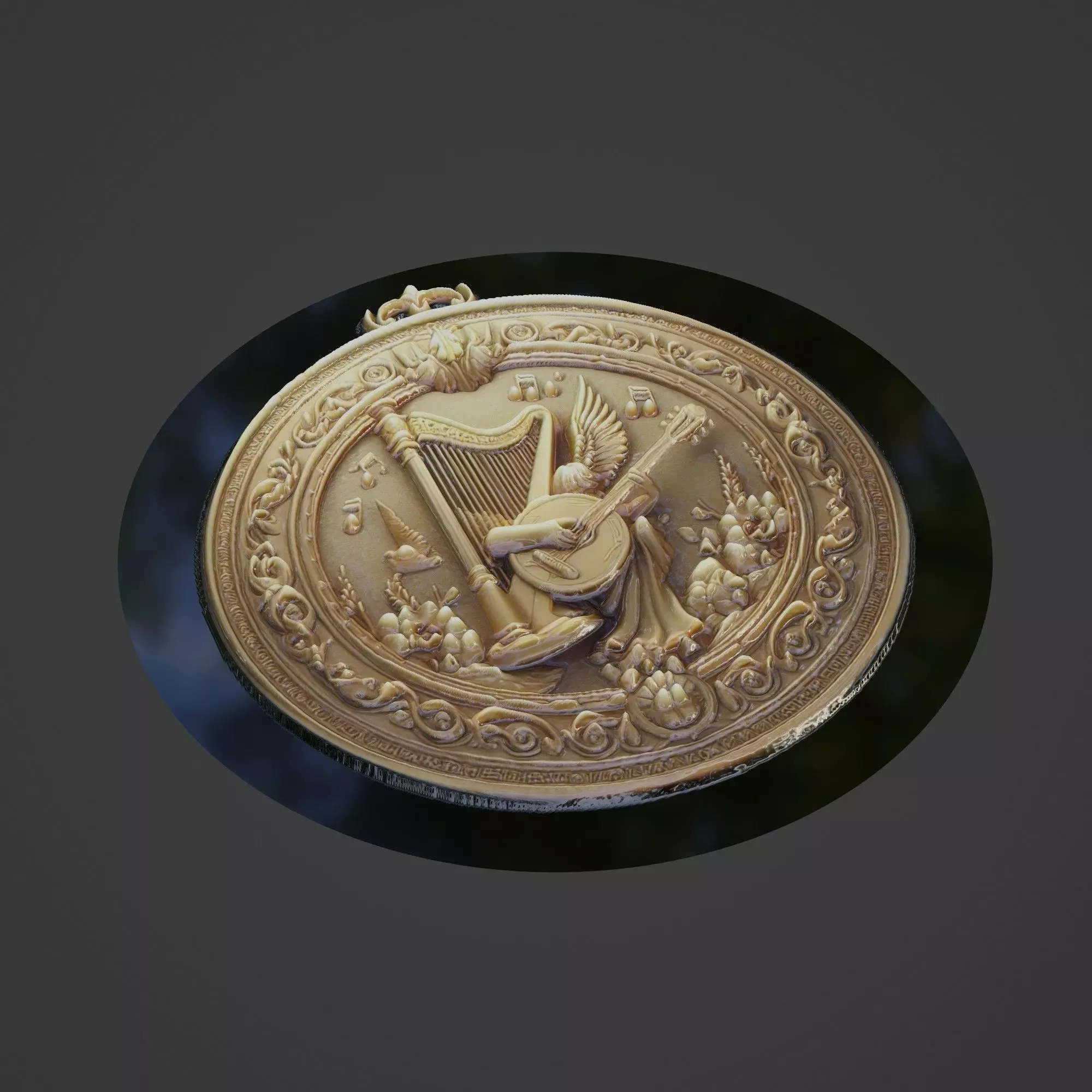 Musical Instrument Medallion 3D print model_0