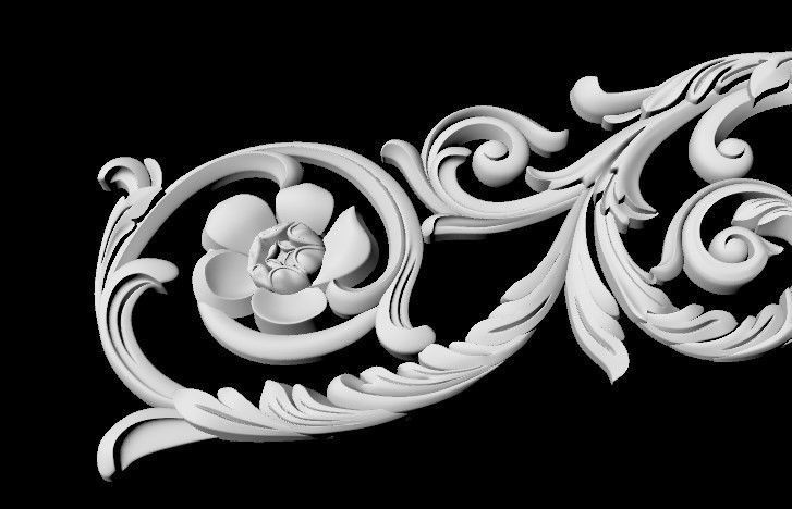 Central decor ornament for furniture 3D model_4