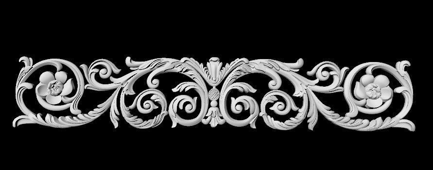 Central decor ornament for furniture 3D model_3