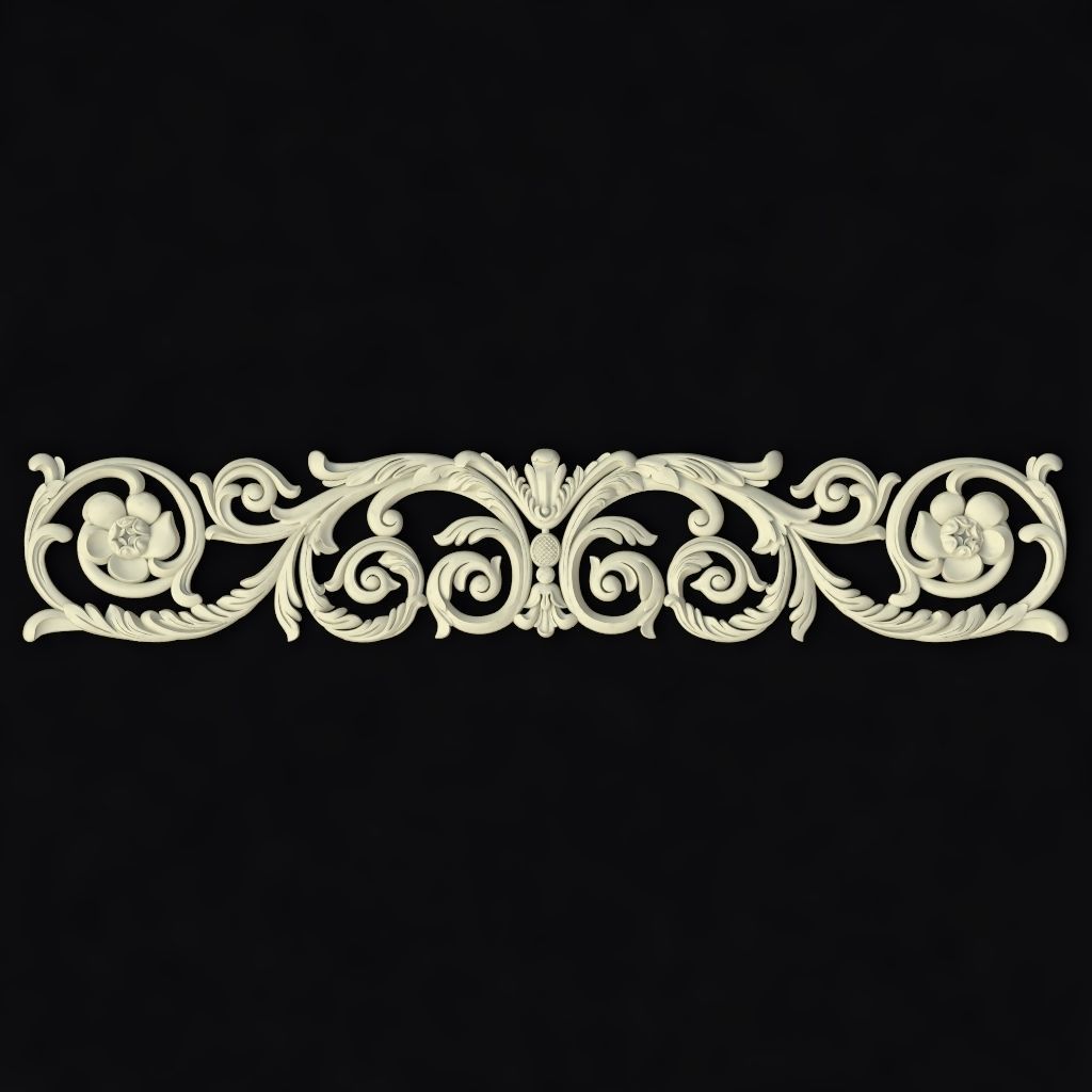 Central decor ornament for furniture 3D model_1