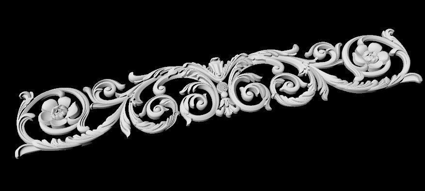 Central decor ornament for furniture 3D model_2