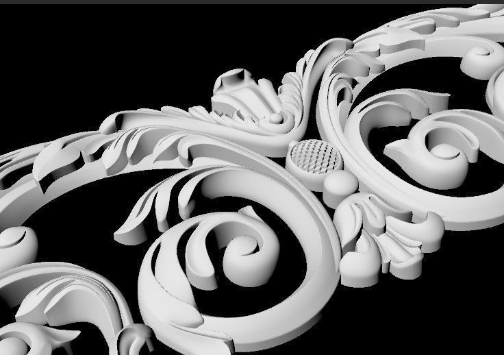 Central decor ornament for furniture 3D model_5