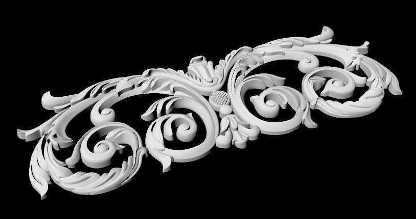 Central decor ornament for furniture 3D model_3
