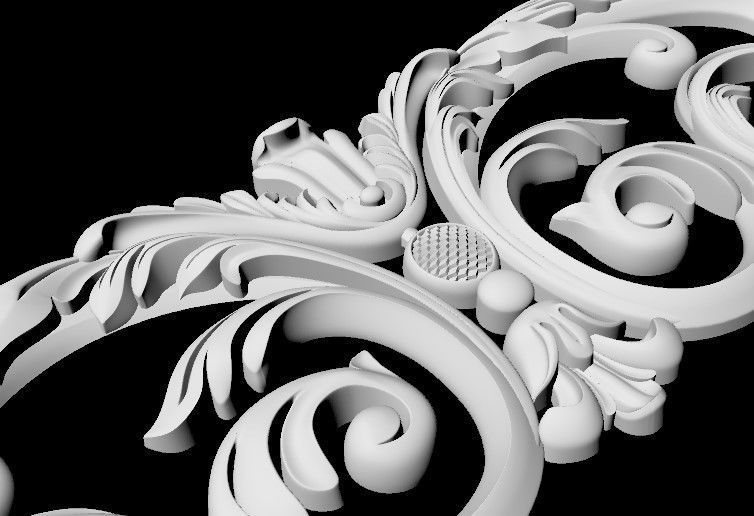 Central decor ornament for furniture 3D model_5