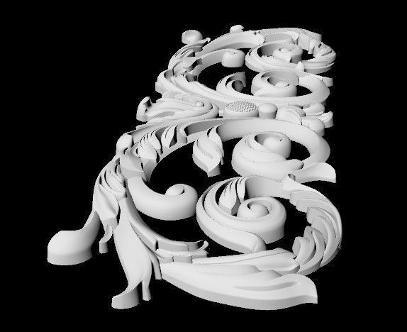 Central decor ornament for furniture 3D model_4