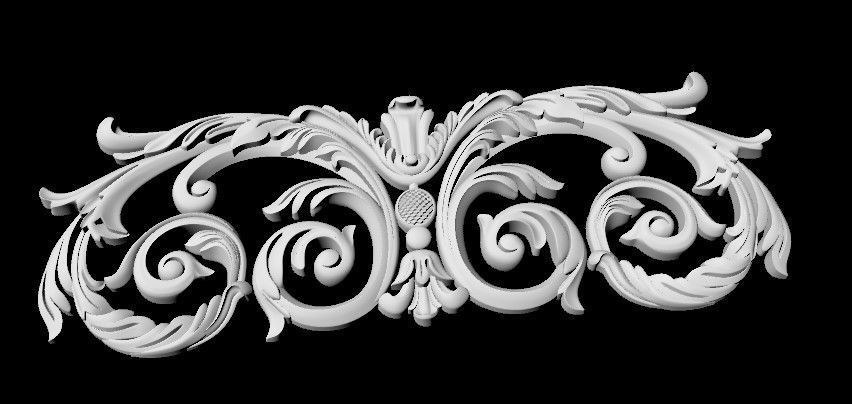 Central decor ornament for furniture 3D model_2