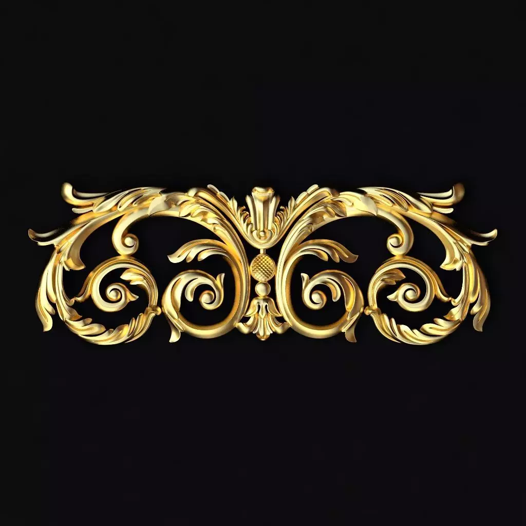 Central decor ornament for furniture 3D model_0