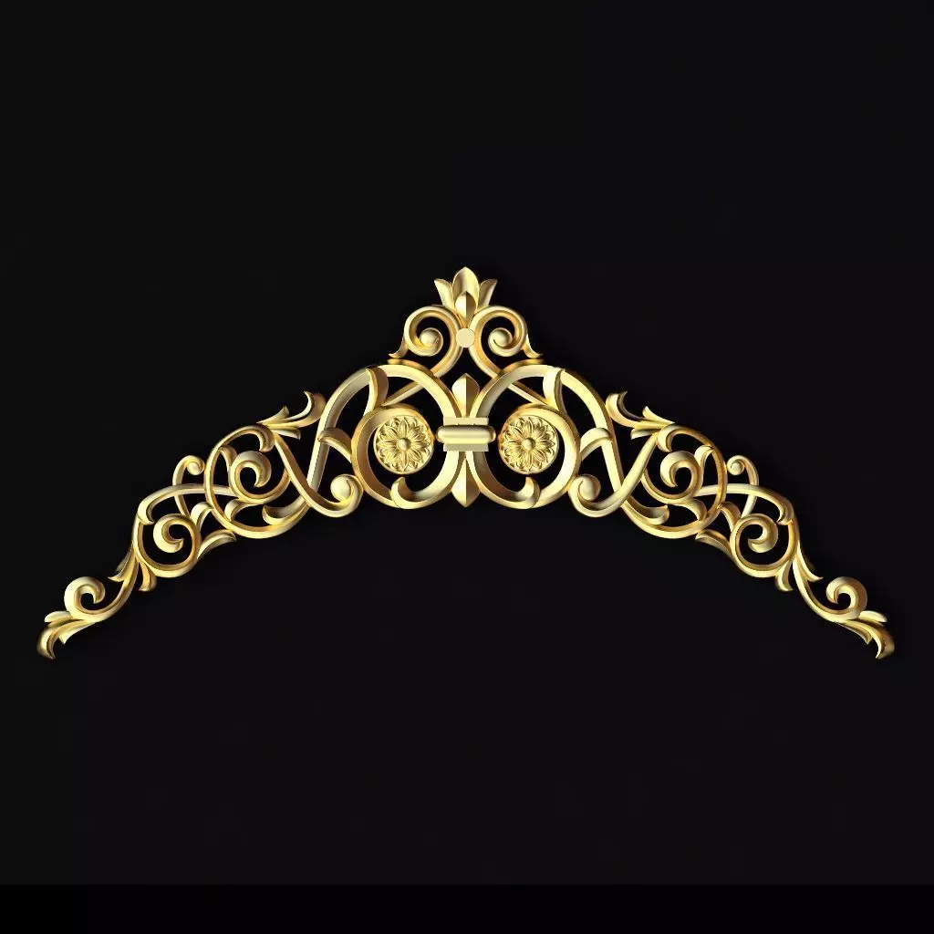 Central decor ornament for furniture 3D model