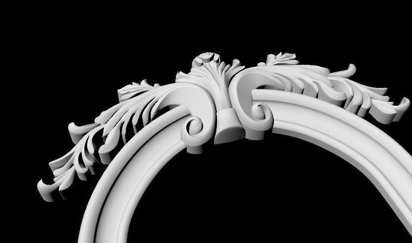 Central decor ornament for furniture 3D model_3