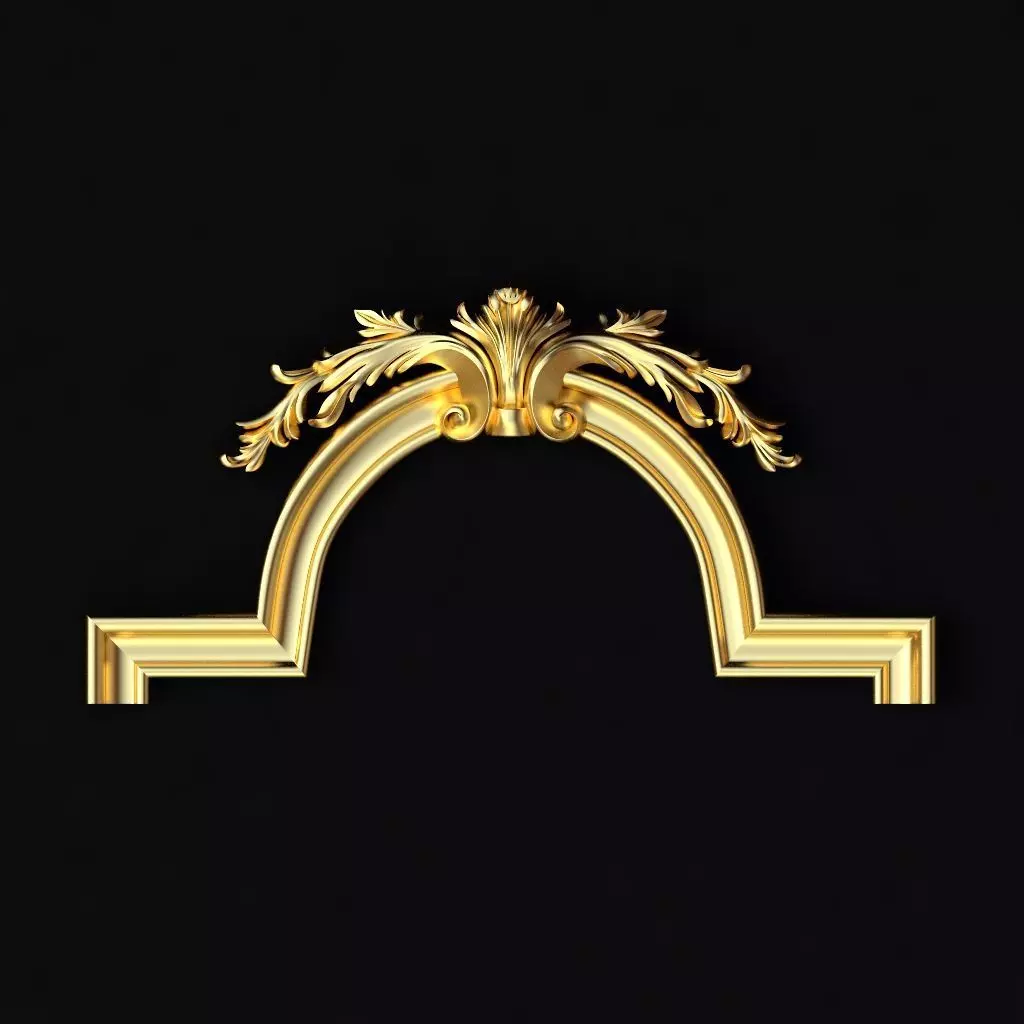 Central decor ornament for furniture 3D model_0