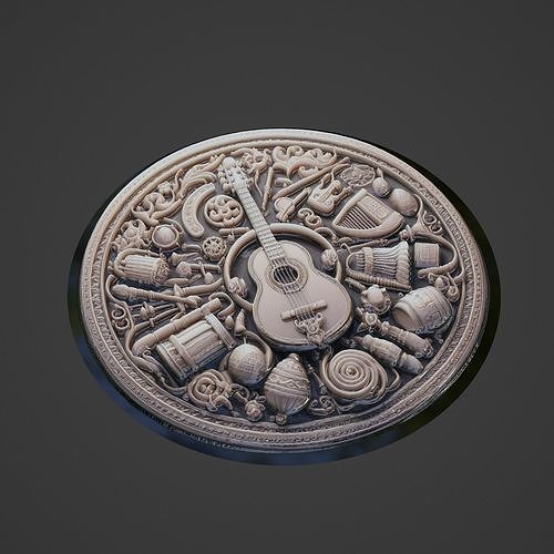 Musical Instrument Medallion 3D print model