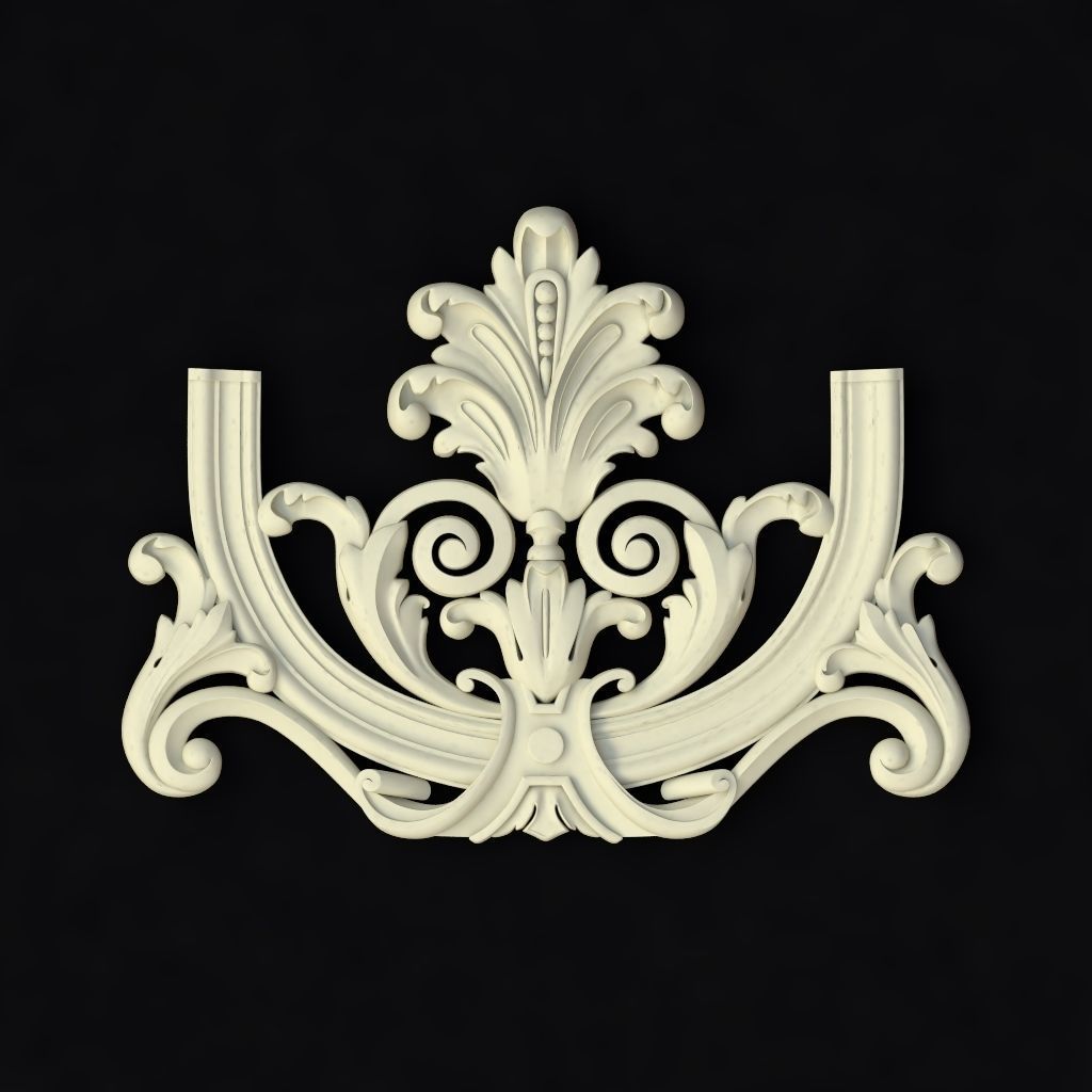 Central decor ornament for furniture 3D model_1