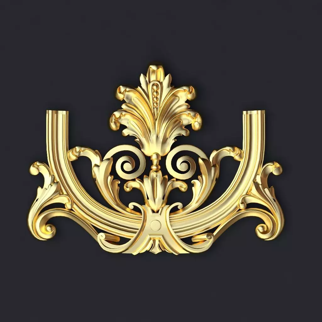 Central decor ornament for furniture 3D model_0