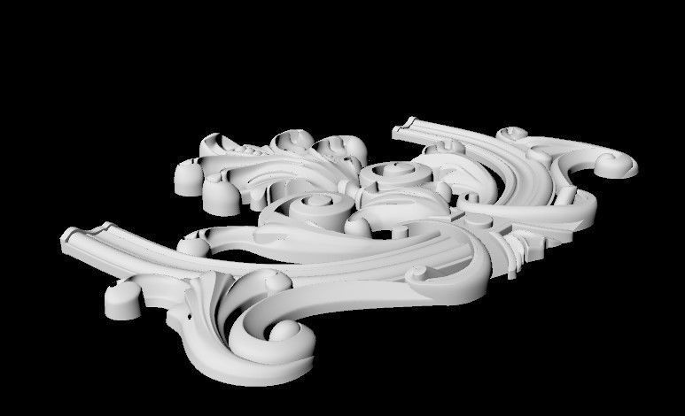 Central decor ornament for furniture 3D model_4