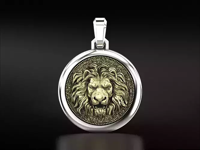 Mens pendant with a lion 649
