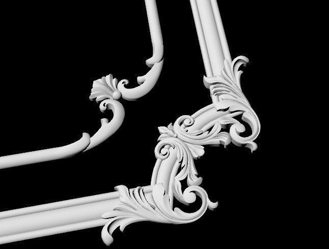 Central decor ornament for furniture 3D model_3