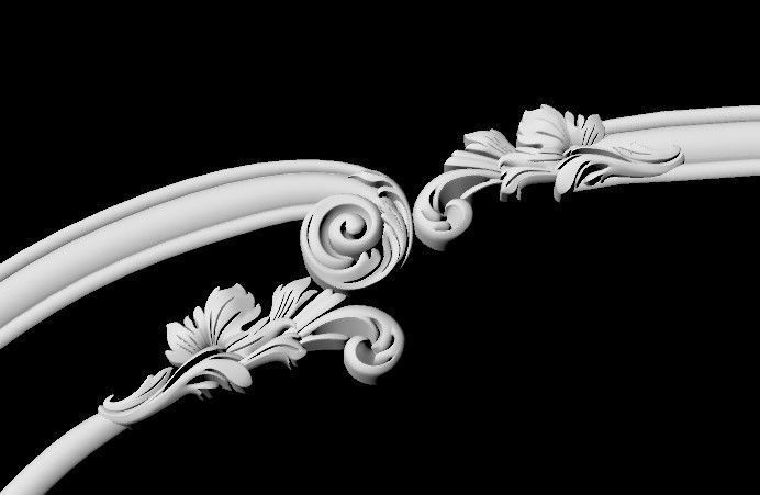 Central decor ornament for furniture 3D model_4