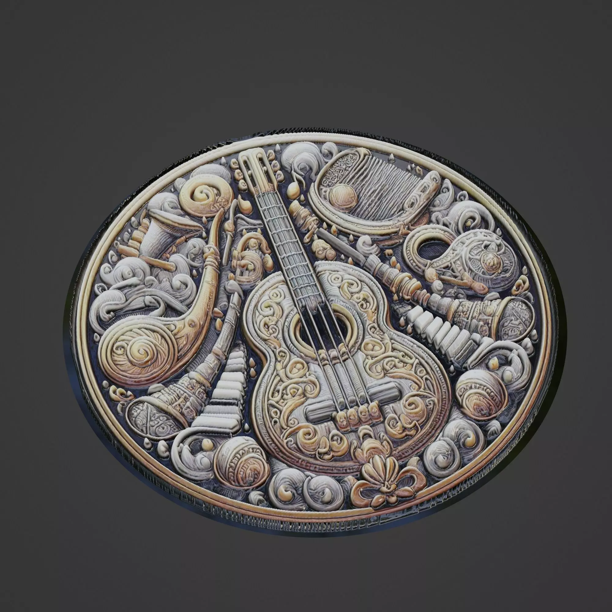Musical Instrument Medallion 3D print model