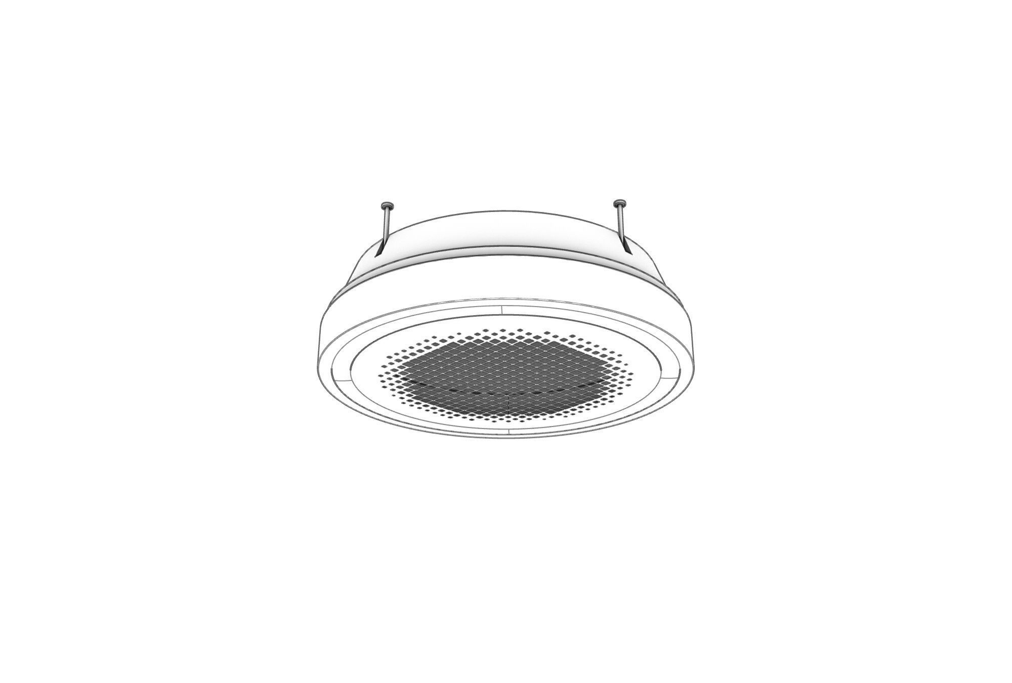Round Cassete split aircon 3D model_4