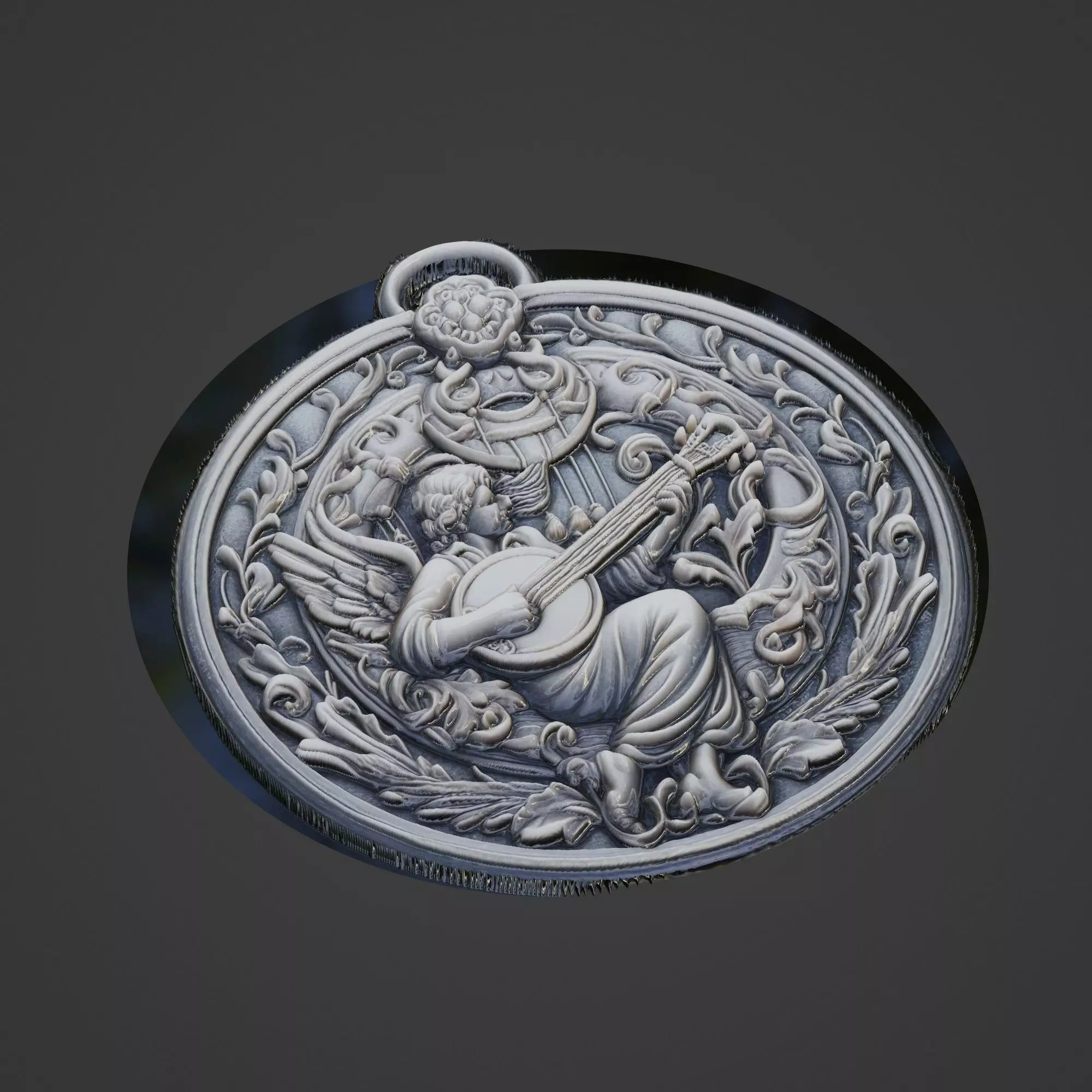 Musical Instrument Medallion 3D print model_0