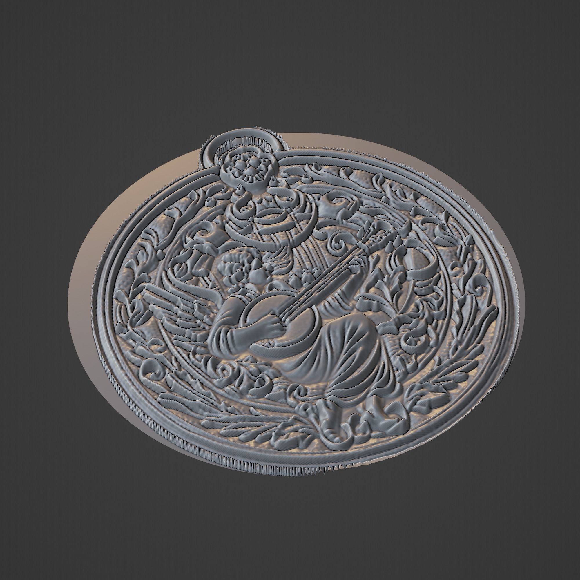 Musical Instrument Medallion 3D print model_1