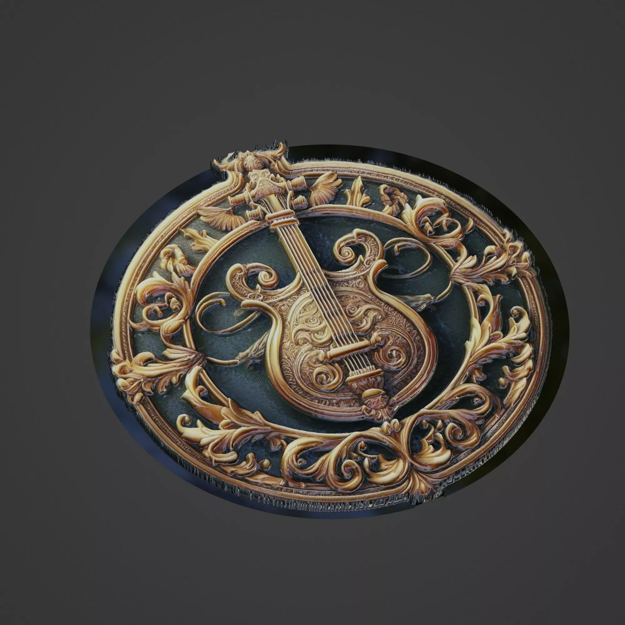 Musical Instrument Medallion 3D print model_0