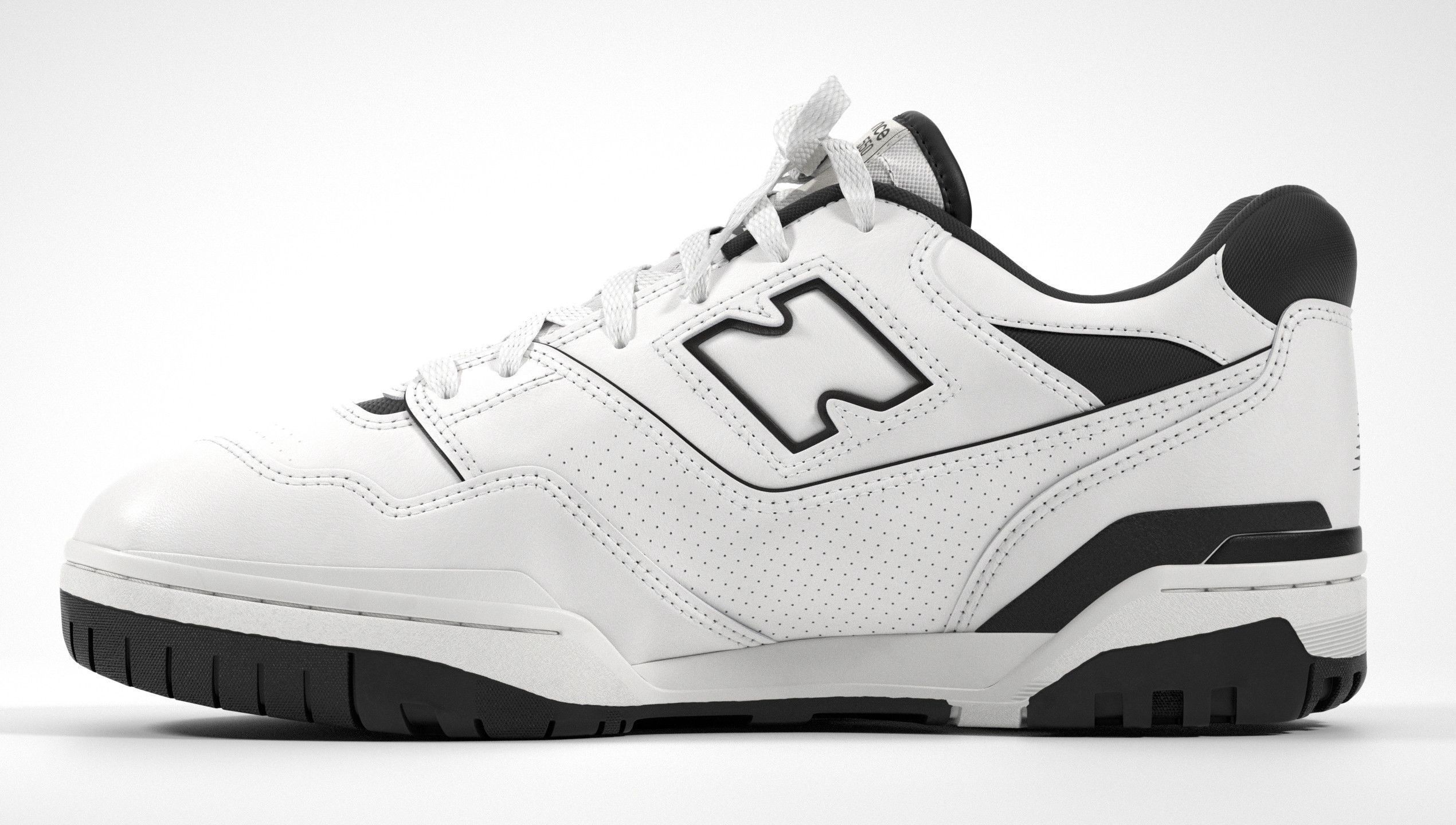 New Balance 550 Black White Shoe 3D model_21