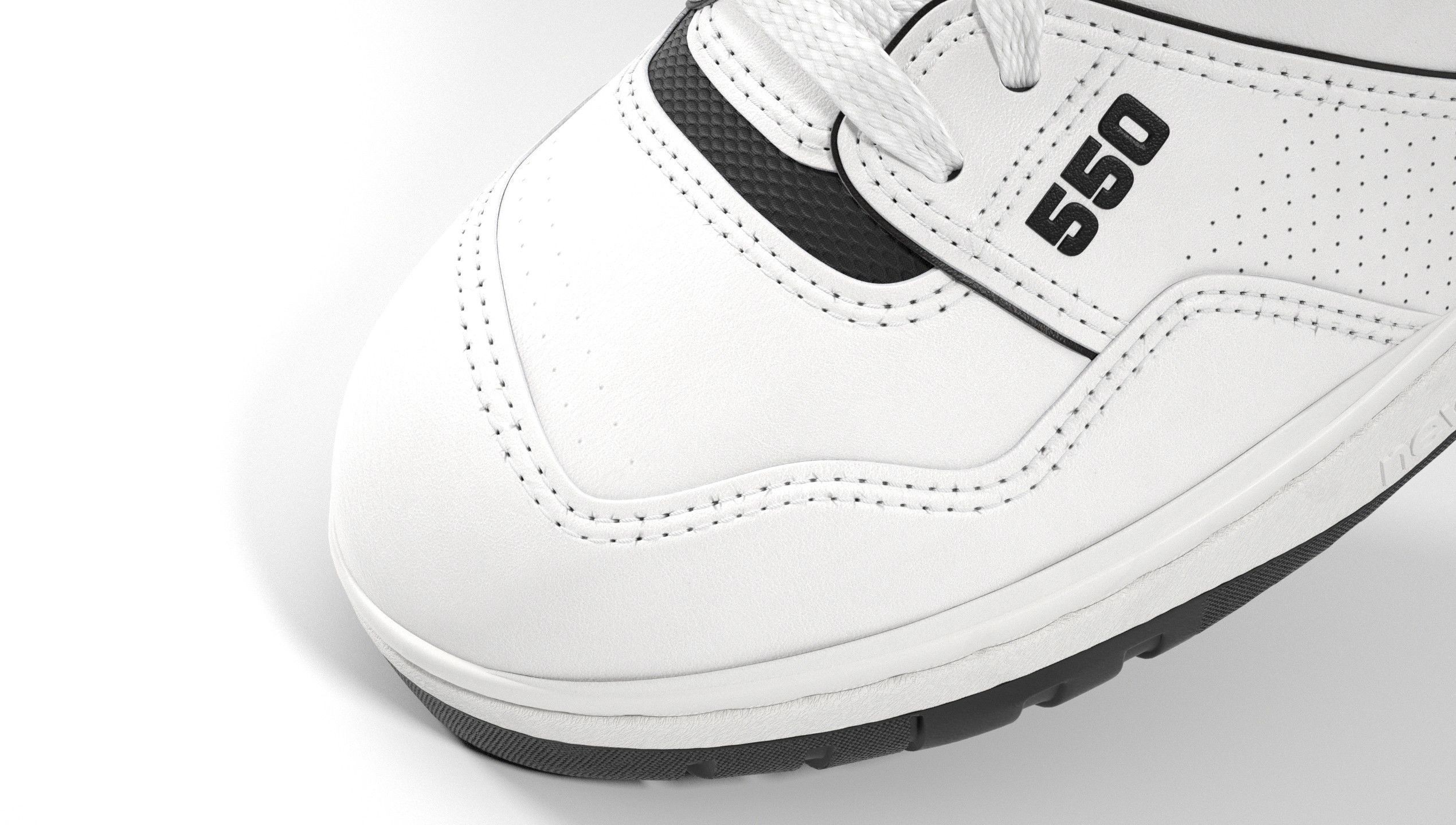 New Balance 550 Black White Shoe 3D model_15