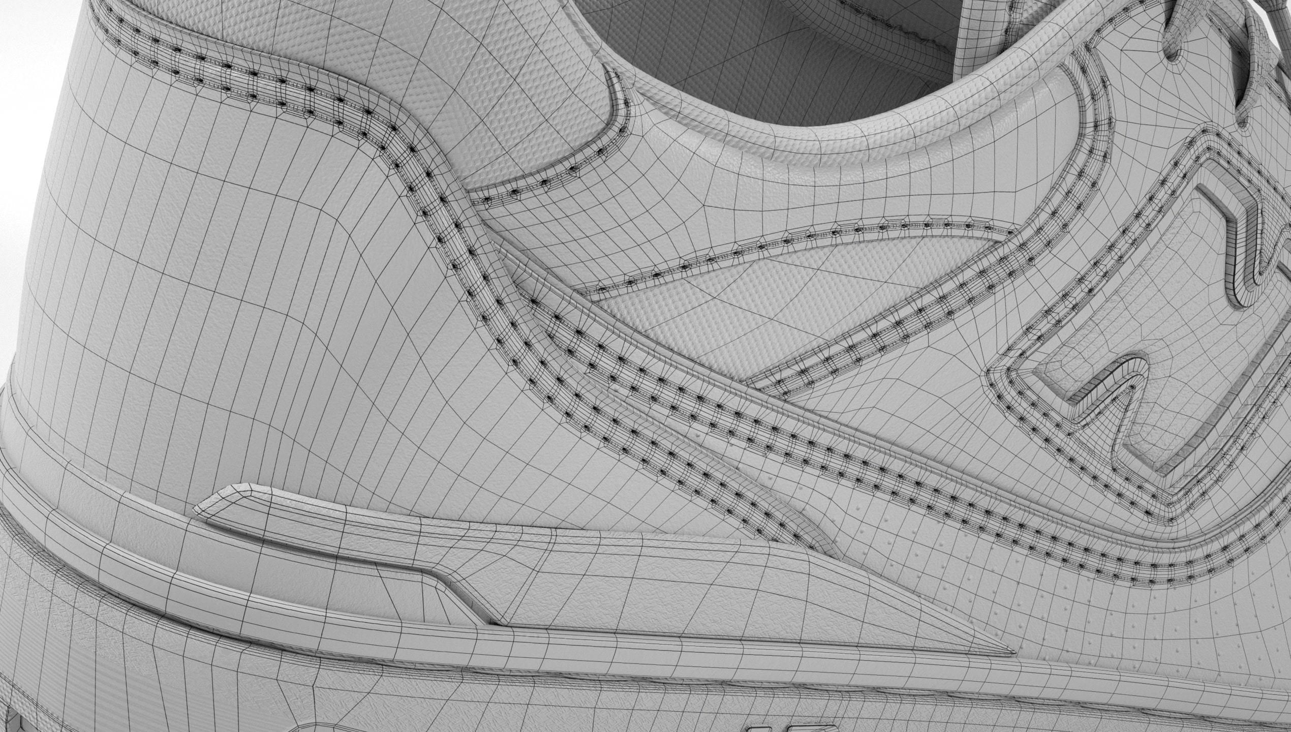 New Balance 550 Black White Shoe 3D model_4