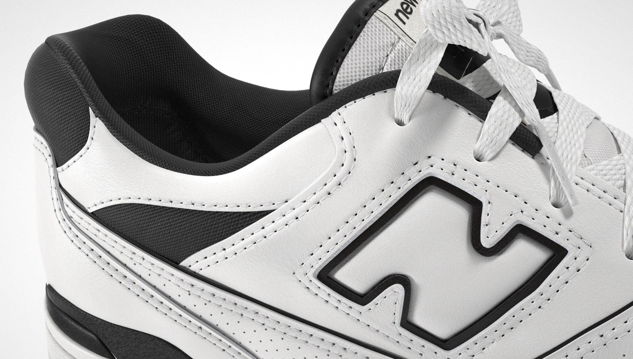 New Balance 550 Black White Shoe 3D model_17