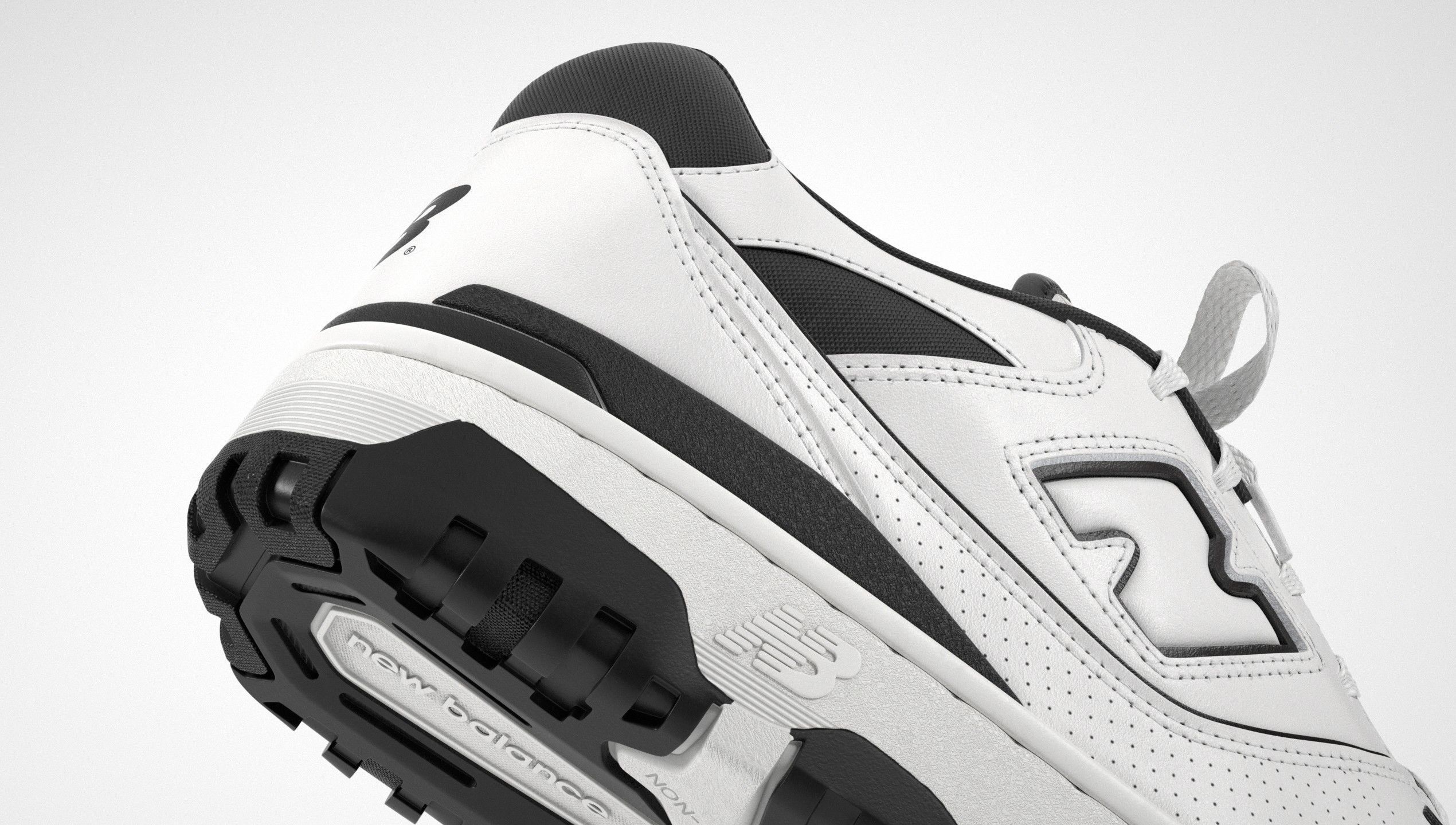 New Balance 550 Black White Shoe 3D model_2