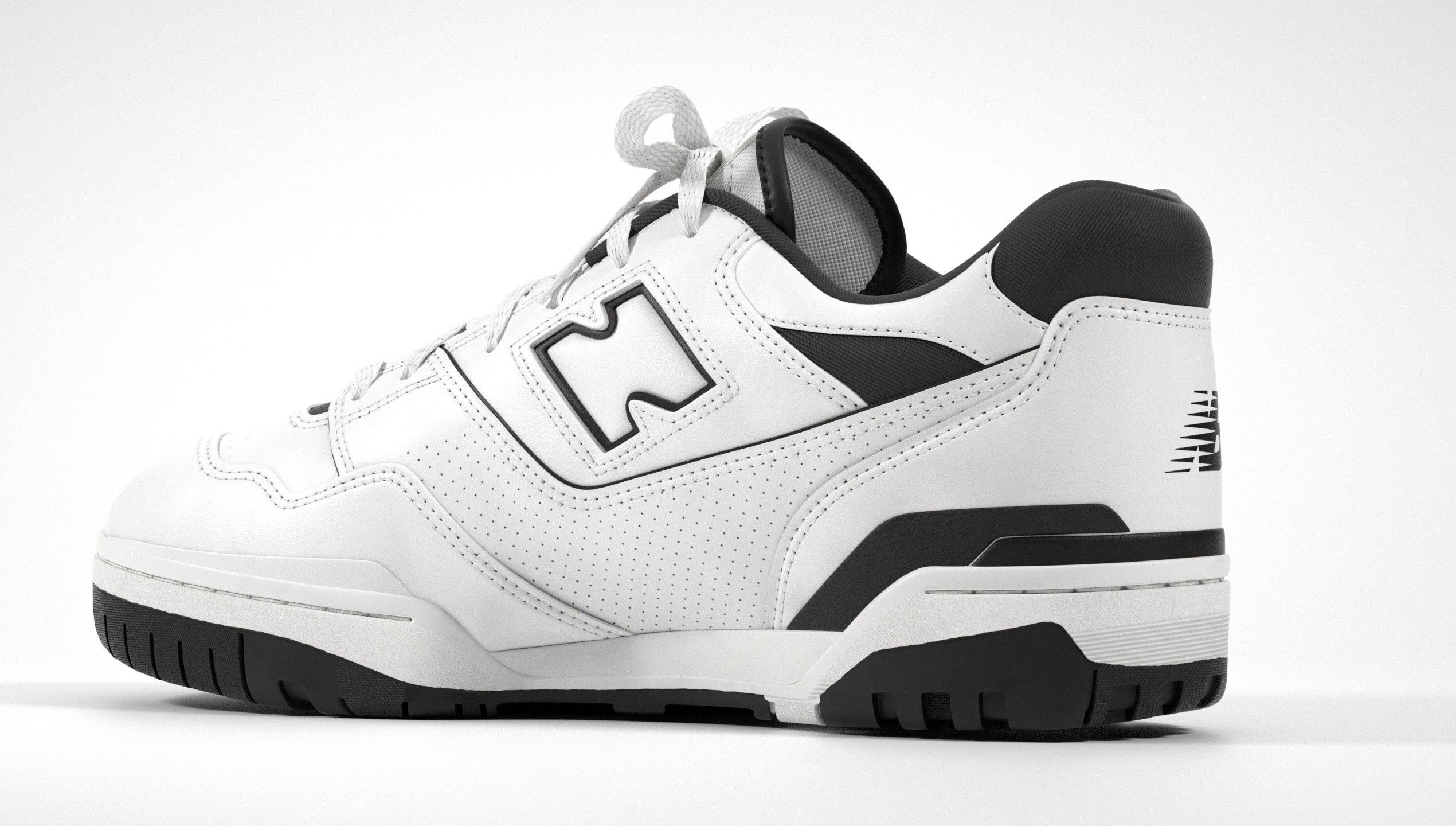 New Balance 550 Black White Shoe 3D model_11