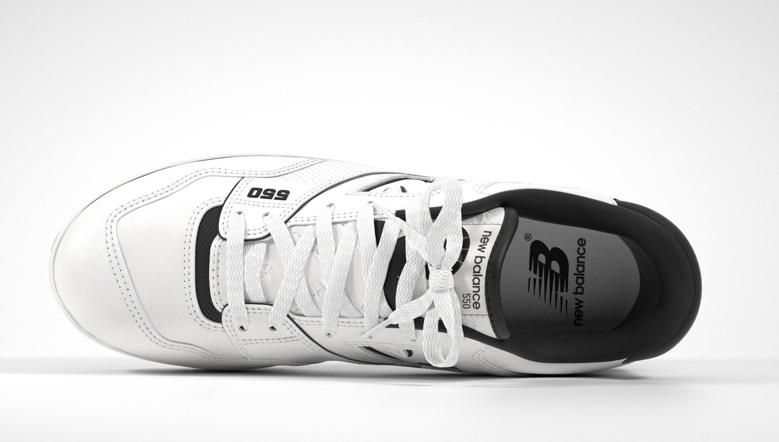 New Balance 550 Black White Shoe 3D model_18
