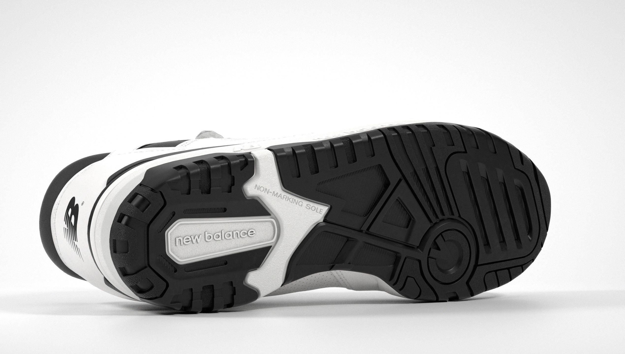 New Balance 550 Black White Shoe 3D model_5