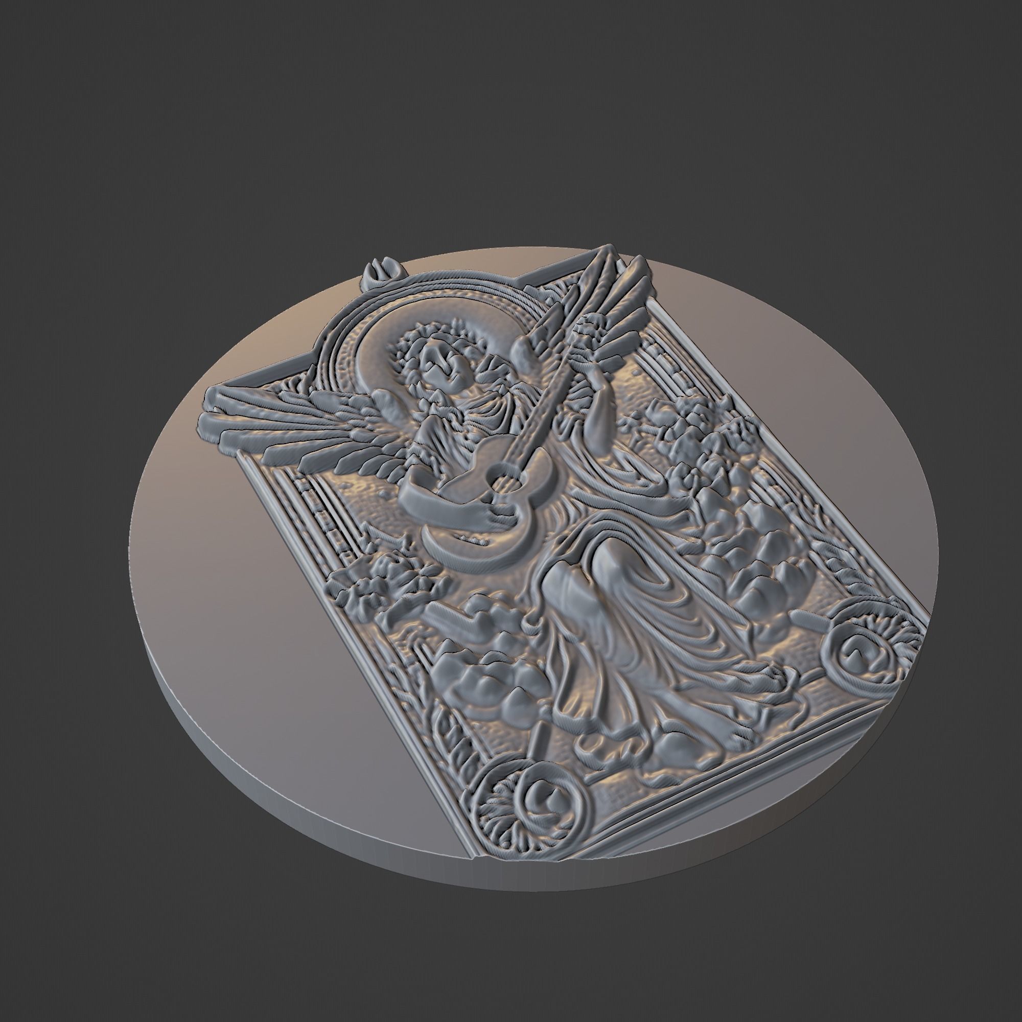 Musical Instrument Medallion 3D print model_1