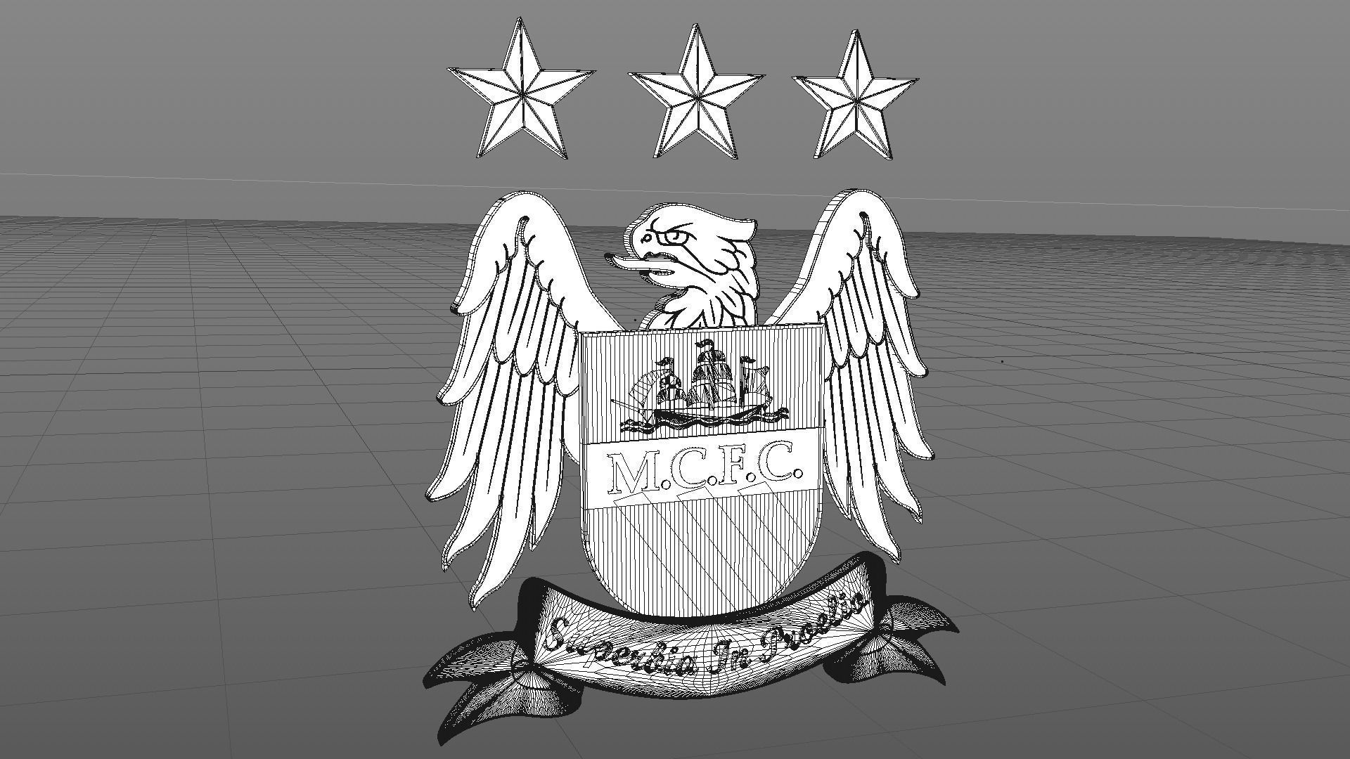 Old Manchester City Shield 3D model_10