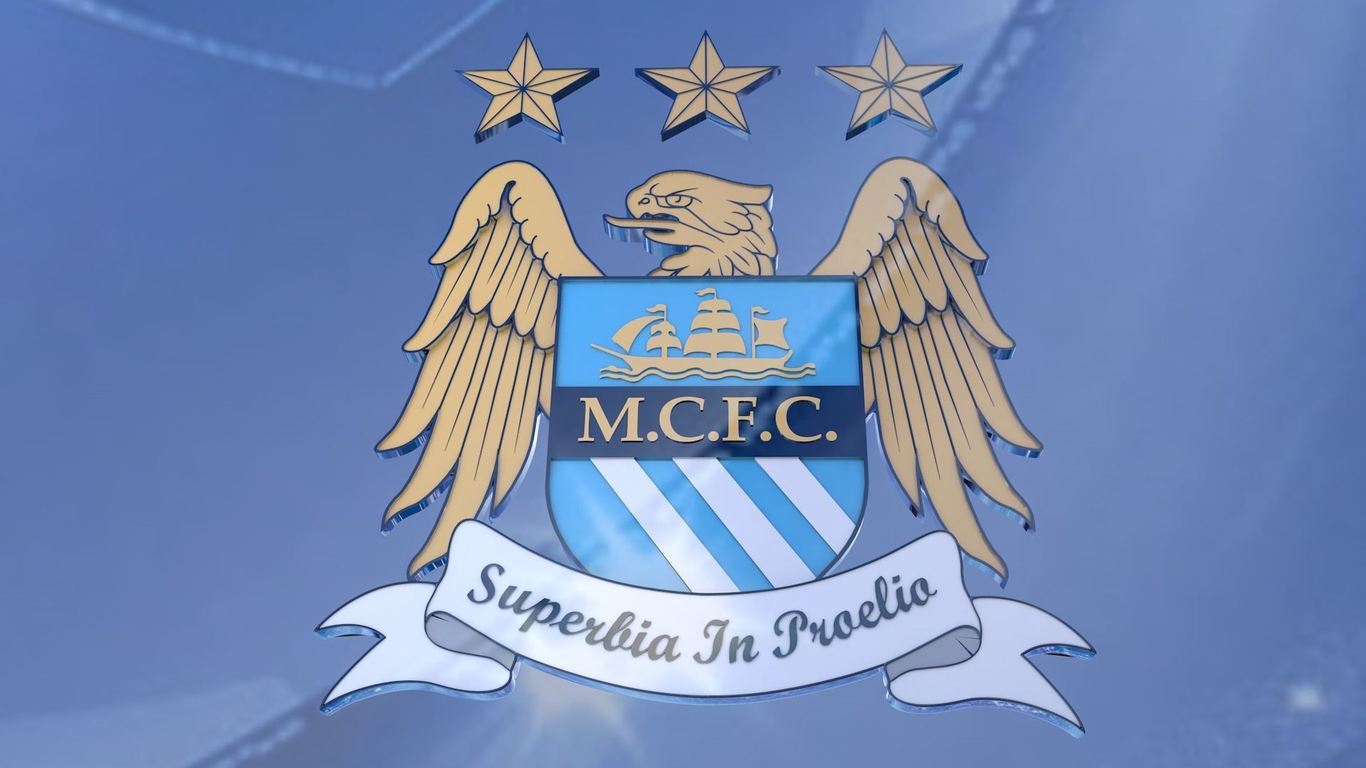 Old Manchester City Shield 3D model_2