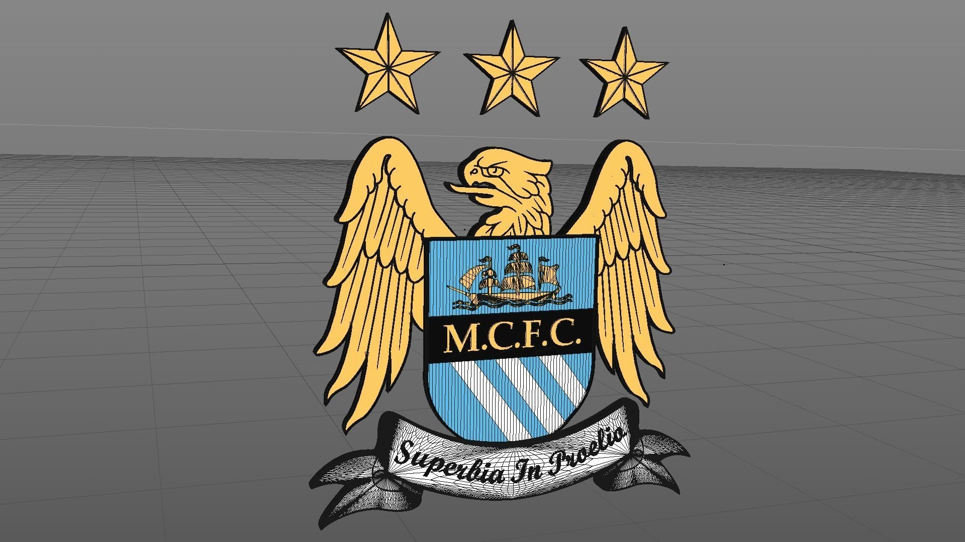 Old Manchester City Shield 3D model_9