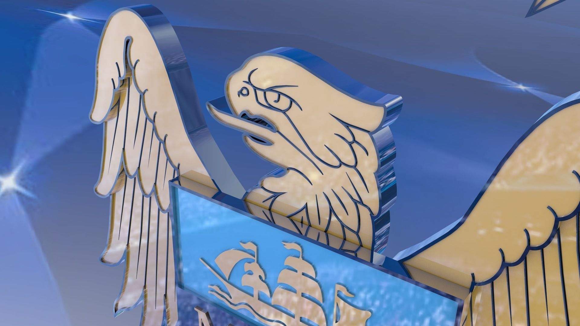 Old Manchester City Shield 3D model_3