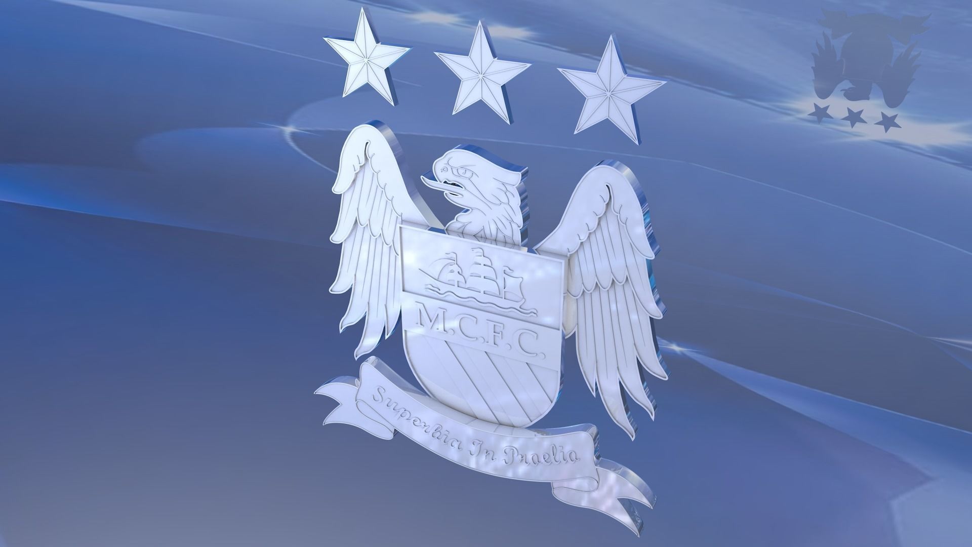 Old Manchester City Shield 3D model_8